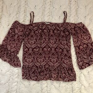 Forever 21 // Maroon with Cream Boho Top